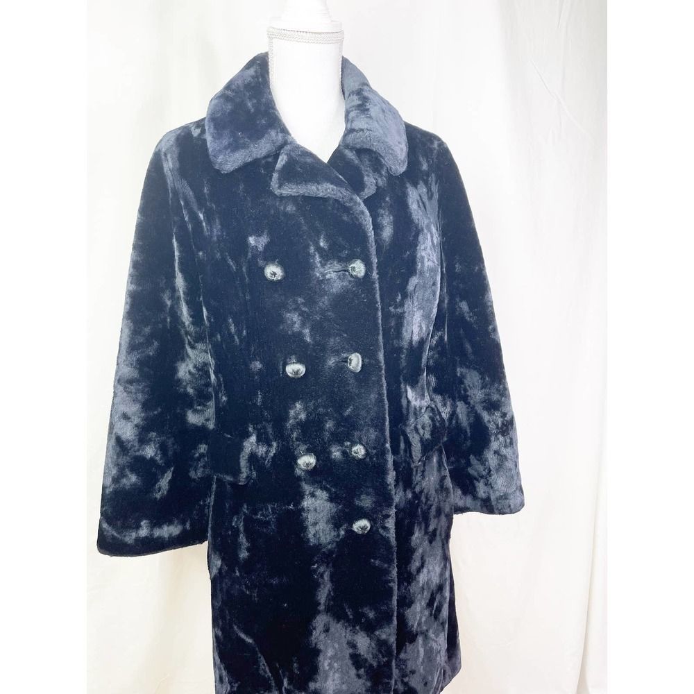 1960s Vintage Borgazia Faux Fur Double Breasted Coat - Picture 3 of 8